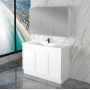 Mia 1200 Matte White Free Standing Single Bowl Vanities Cabinet Only